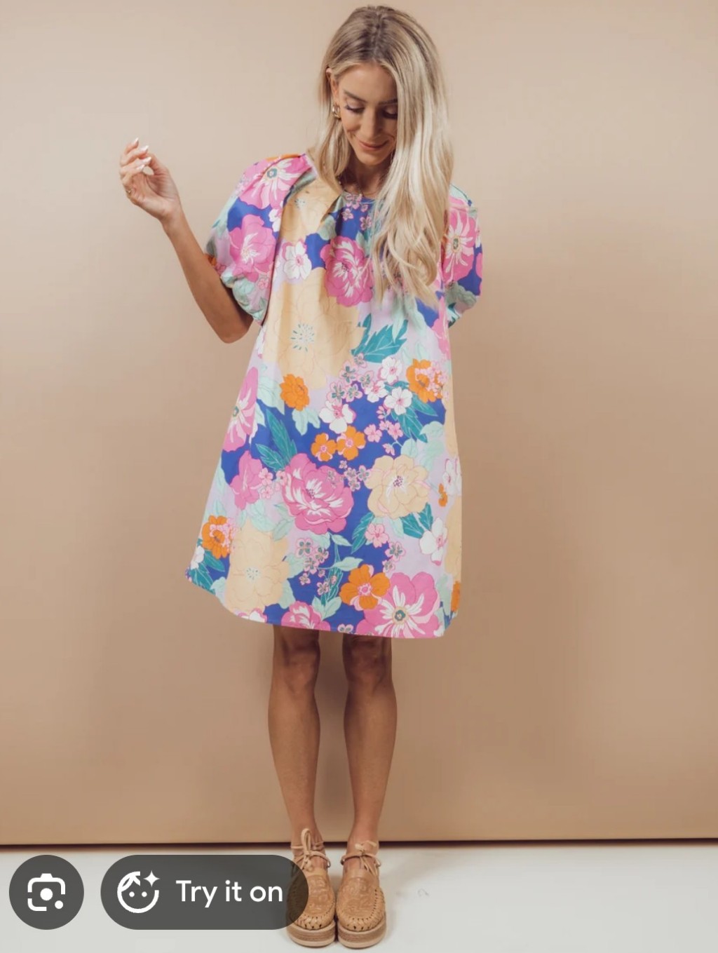 Easel Los Angeles Womens Size Medium Cotton Blend Floral Mini Dress